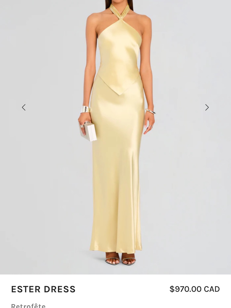 Retrofete Ester Halter Satin Maxi Dress In Pale Yellow